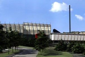 Artist's impression of the MVV EfW plant planned for Devonport 